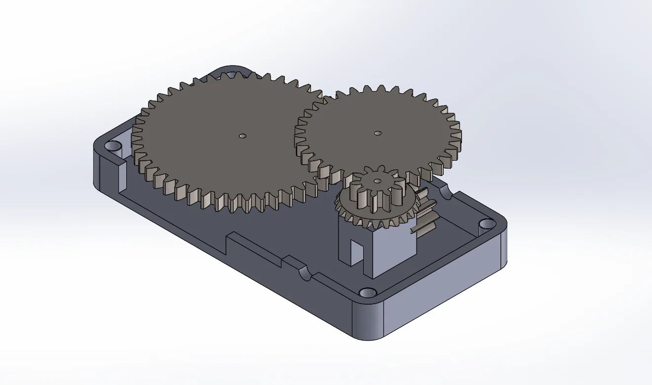 CAD view of the toy's internal gear train.