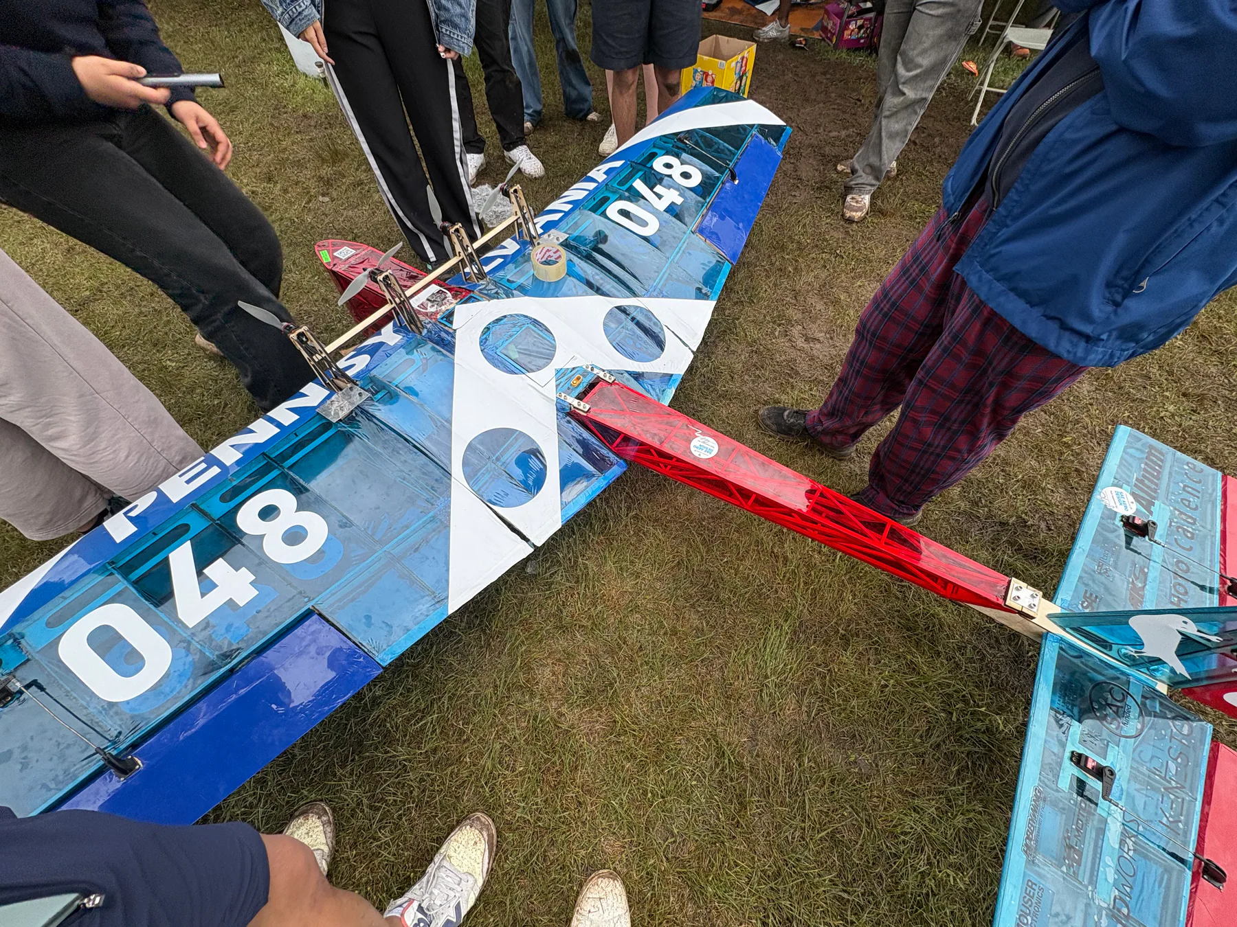 Leviathan assembled in the aircraft line at the SAE Aero Design competition.